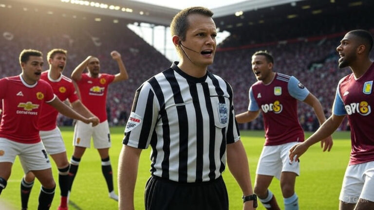 Manchester United vs Aston Villa रेफरी के निर्णय से Villa को £75 मिलियन का नुकसान