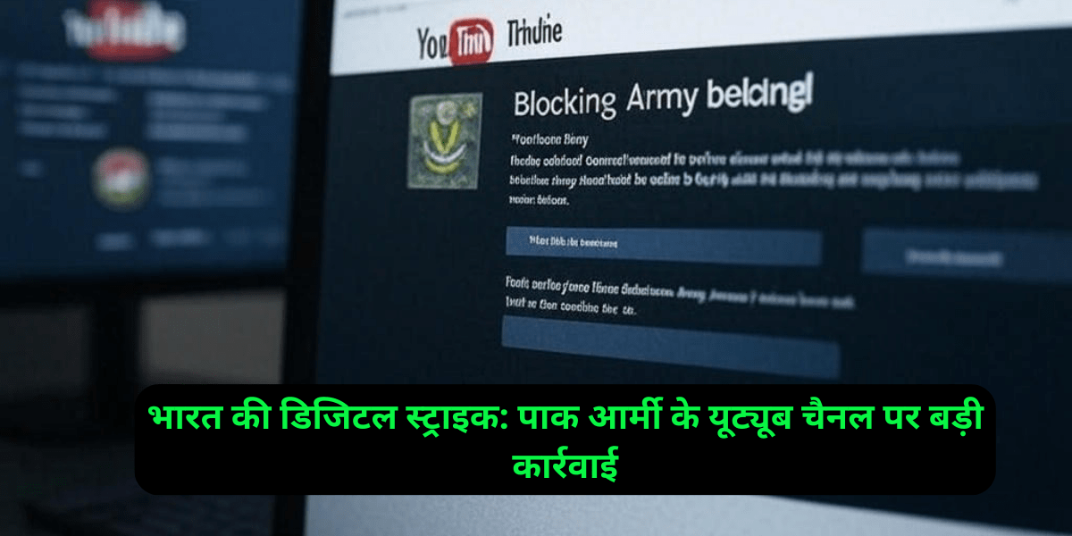 भारत की डिजिटल स्ट्राइक: पाक आर्मी के यूट्यूब चैनल पर बड़ी कार्रवाई