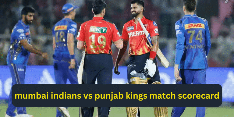 mumbai indians vs punjab kings match scorecard
